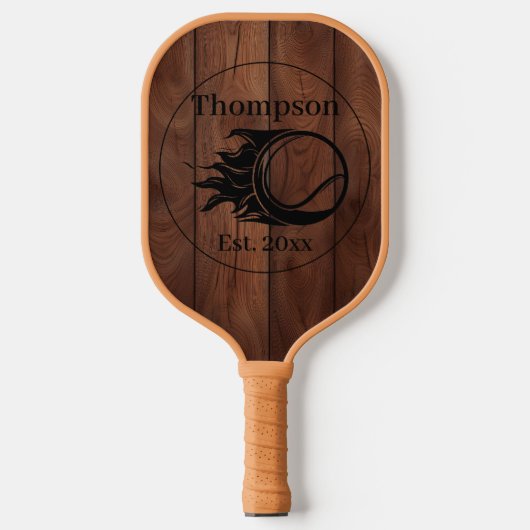 Aangepaste Rustieke Houten Textuur Pickleball Padd Paddle (Voorkant)