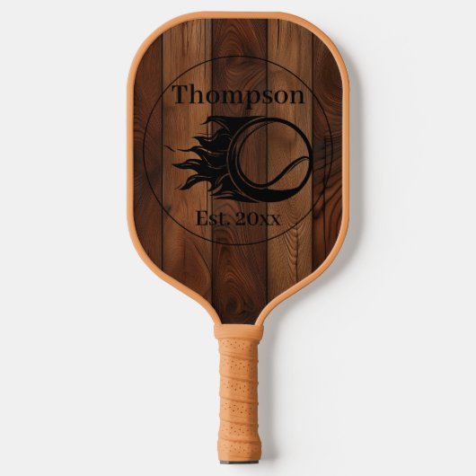 Aangepaste Rustieke Houten Textuur Pickleball Padd Paddle (Voorkant)