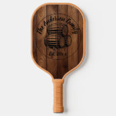 Aangepaste rustieke houten textuur pickleball paddle (Voorkant)