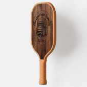 Aangepaste rustieke houten textuur pickleball paddle (Links)