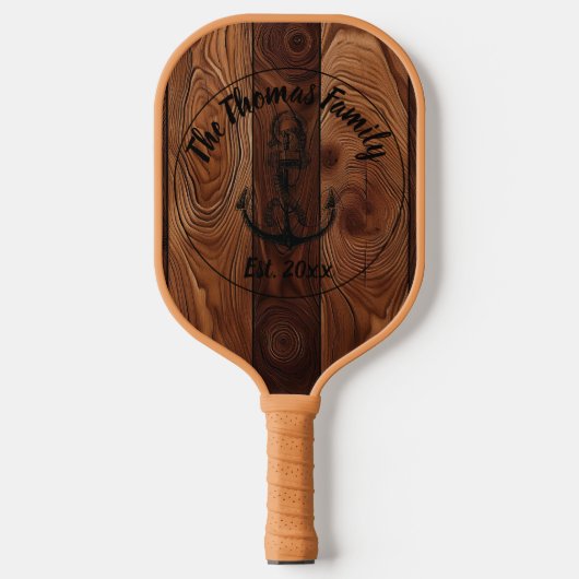 Aangepaste rustieke houten textuur pickleball paddle (Voorkant)