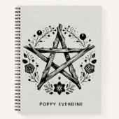 Aangepaste Rustieke Houten Twig Star Pentacle Wicc Notitieboek (Voorkant)