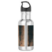 Aangepaste Rustieke Houtstructuur & Hert Monogram Waterfles (Achterkant)