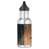 Aangepaste Rustieke Houtstructuur & Hert Monogram Waterfles (Links)