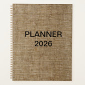 Aangepaste Rustieke Jute Natuur 2026 Planner (Voorkant)