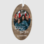 Aangepaste Rustieke Kerstgroet Ontwerp Ornament (voorkant)