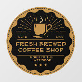Aangepaste Rustieke Koffiezaak Beker Aroma Voordeu Raamsticker (Vel)