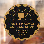 Aangepaste Rustieke Koffiezaak Beker Aroma Voordeu Raamsticker (Vel 2)