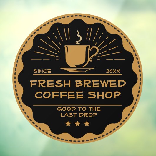 Aangepaste Rustieke Koffiezaak Beker Zakelijk Fron Raamsticker (Vel 3)