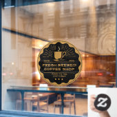 Aangepaste Rustieke Koffiezaak Beker Zakelijk Fron Raamsticker (Cafe Raam)