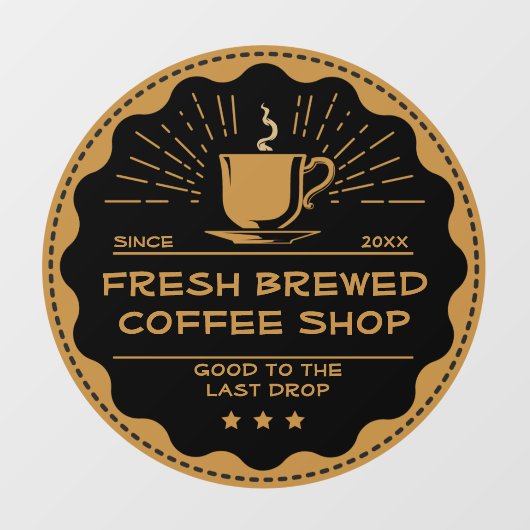 Aangepaste Rustieke Koffiezaak Beker Zakelijk Fron Raamsticker (Vel)