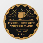 Aangepaste Rustieke Koffiezaak Beker Zakelijk Voor Raamsticker (Vel)