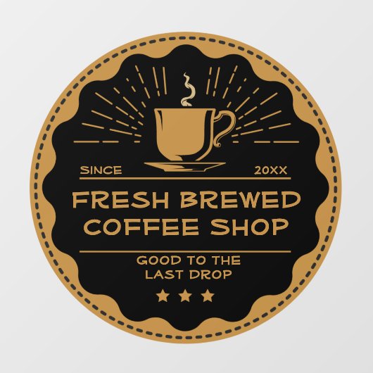 Aangepaste Rustieke Koffiezaak Beker Zakelijk Voor Raamsticker (Vel)