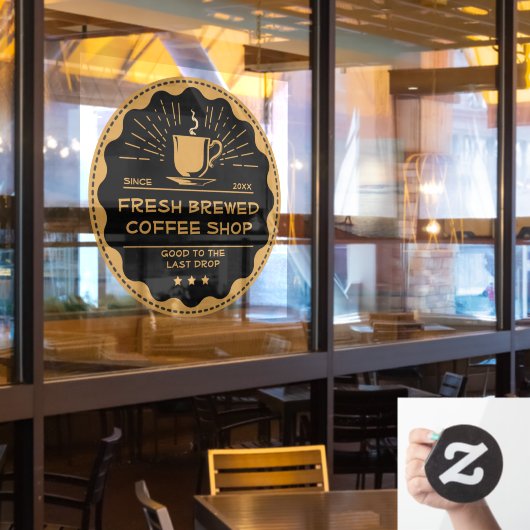 Aangepaste Rustieke Koffiezaak Beker Zakelijk Voor Raamsticker (Restaurant Raam)