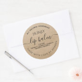 Aangepaste rustieke kraft lipbalemlabels ronde sticker (Envelop)
