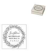 Aangepaste rustieke krans & schattig script retour rubberstempel (Gestempeld)
