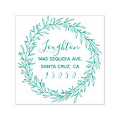 Aangepaste rustieke krans & schattig script retour  zelfinktende stempel (Design)