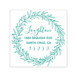 Aangepaste rustieke krans & schattig script retour  zelfinktende stempel