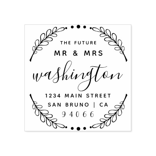 Aangepaste rustieke krans | Toekomstige toespraak  Rubberstempel (Afrduk)