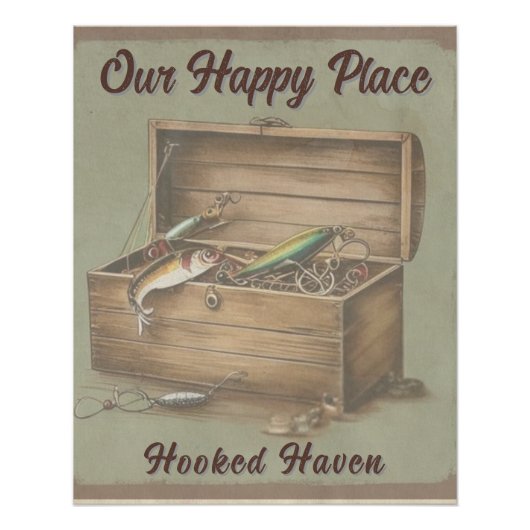 Aangepaste rustieke Lake House Gevist Cabin Perfect Poster (Voorkant)