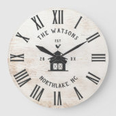 Aangepaste Rustieke Moderne Boerderij Familie Naam Grote Klok (Voorkant)