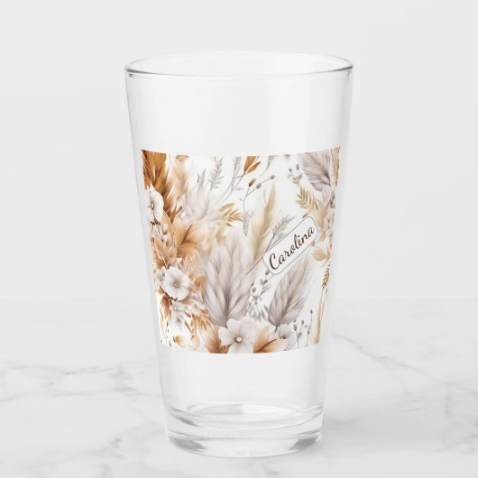 Aangepaste rustieke moderne Boheemse Wildbloemen N Glas (Voorkant)