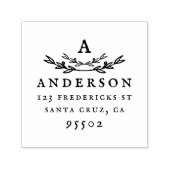 Aangepaste rustieke Monogram Achternaam Retouradre Zelfinktende Stempel (Design)