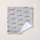 Aangepaste Rustieke Nautische Blauwe Zalm Grijs Ho Bad Handdoek (Wasdoekje)