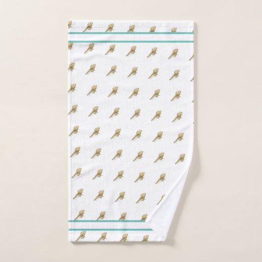 Aangepaste Rustieke Nautische Haai Blauw Grijs Hou Bad Handdoek (Handdoek)