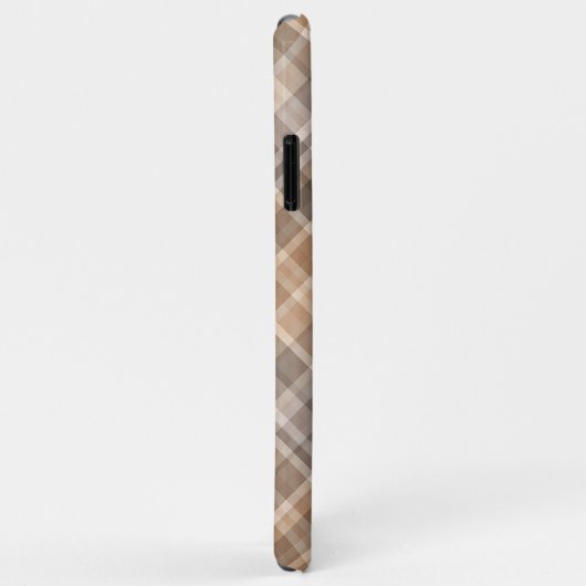 Aangepaste Rustieke Neutrale Beige Plaid Gingham P Case-Mate iPhone Case (Achterkant/rechts)