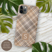 Aangepaste Rustieke Neutrale Beige Plaid Gingham P Case-Mate iPhone Case