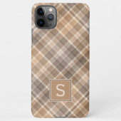 Aangepaste Rustieke Neutrale Beige Plaid Gingham P iPhone Hoesje (Achterkant)