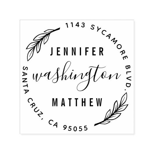 Aangepaste rustieke nieuw wo circulaire retour adr  zelfinktende stempel (Design)