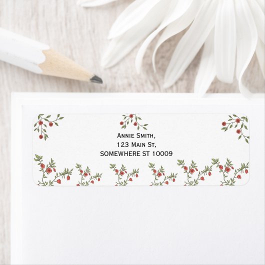 Aangepaste rustieke retour adres label Floral Natu (Insitu)