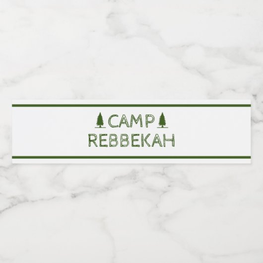 Aangepaste Rustieke Retro Camp Bachelorette Groen Waterfles Etiket (Enkel label)