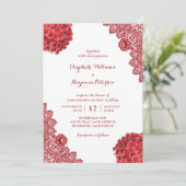 Aangepaste Rustieke Rode Hortensia Bloemsluiers Br Kaart (Staand voorkant)