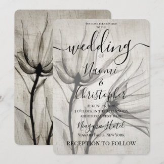 Aangepaste Rustieke Röntgenfoto Sepia Bloemen Brui Kaart