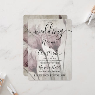 Aangepaste Rustieke Röntgenfoto Sepia Roze Bloemen Kaart
