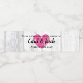 Aangepaste rustieke roze hart en wit houten paneel waterfles etiket (Enkel label)