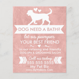 Aangepaste Rustieke Roze Hond Grooming Salon Flyer