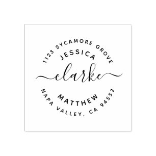Aangepaste rustieke Script bruiloft retour adres Rubberstempel