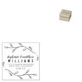 Aangepaste rustieke Script bruiloft retour adres Rubberstempel (Gestempeld)