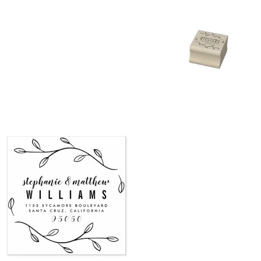 Aangepaste rustieke Script bruiloft retour adres Rubberstempel (Gestempeld)