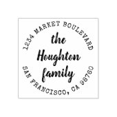 Aangepaste rustieke script familienaam retouradres rubberstempel (Afrduk)