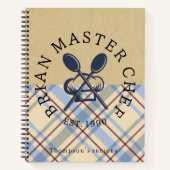 Aangepaste rustieke tartan Klassieke Farmhouse Bru Notitieboek (Voorkant)