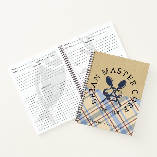 Aangepaste rustieke tartan Klassieke Farmhouse Bru Notitieboek (Binnen)
