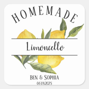 Aangepaste Rustieke Thuisgemaakte Italiaanse Limon Vierkante Sticker