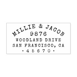Aangepaste rustieke typografie Namen Retouradres Rubberstempel
