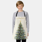 Aangepaste Rustieke Waterverf Kerstboom Schort (Gedragen)