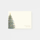 Aangepaste Rustieke Waterverf Kerstboom Vakantieda Post-it® Notes (Voorkant)